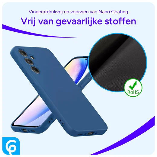 Samsung Galaxy A55 Hoesje met Camera Bescherming Dun TPU Blauw afbeelding 4