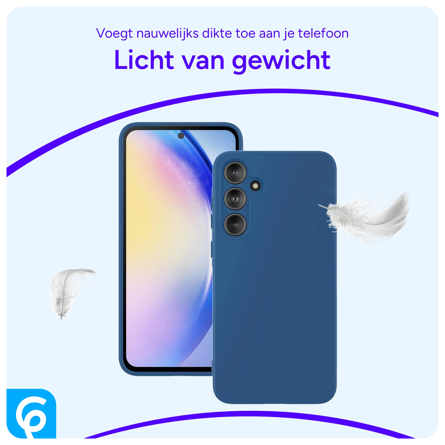 Samsung Galaxy A55 Hoesje met Camera Bescherming Dun TPU Blauw afbeelding 2
