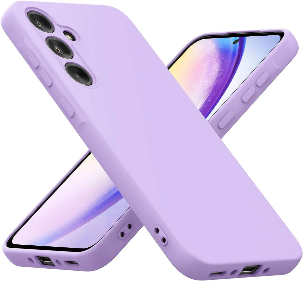 Samsung Galaxy A55 Hoesje met Camera Bescherming Dun TPU Paars afbeelding 3