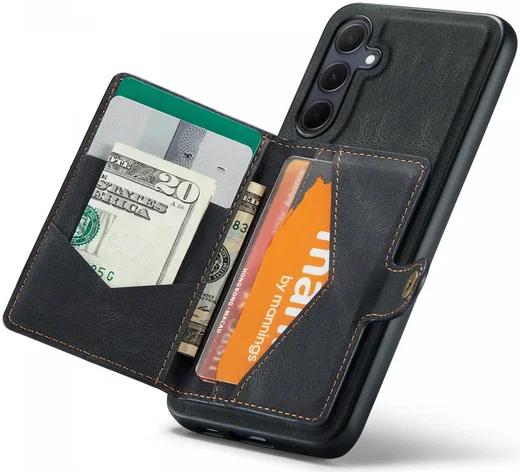 CaseMe JH-01 Samsung Galaxy A55 Hoesje Magnetische Kaarthouder Zwart afbeelding 10