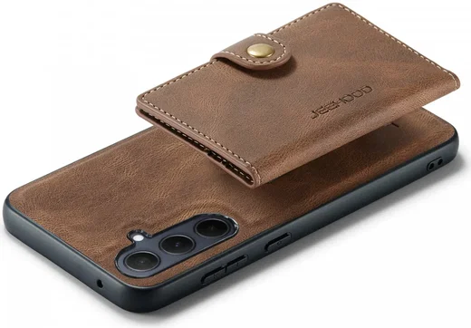 CaseMe JH-01 Samsung Galaxy A55 Hoesje Magnetische Kaarthouder Bruin afbeelding 13
