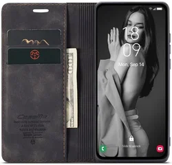 CaseMe 013 Samsung Galaxy A55 Hoesje Book Case met Standaard Zwart afbeelding