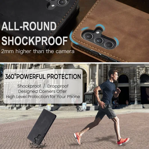 CaseMe 013 Samsung Galaxy A55 Hoesje Book Case met Standaard Zwart afbeelding 5