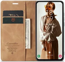 CaseMe 013 Samsung Galaxy A55 Hoesje Book Case met Standaard Bruin afbeelding
