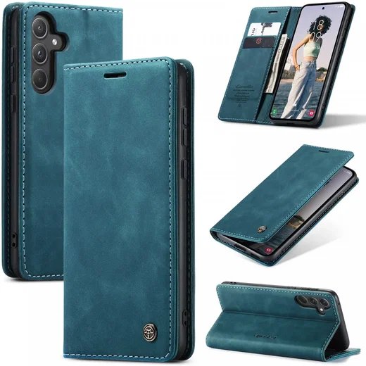 CaseMe 013 Samsung Galaxy A55 Hoesje Book Case met Standaard Blauw afbeelding 2