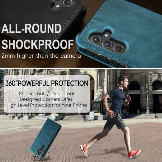 CaseMe 013 Samsung Galaxy A55 Hoesje Book Case met Standaard Blauw afbeelding 5