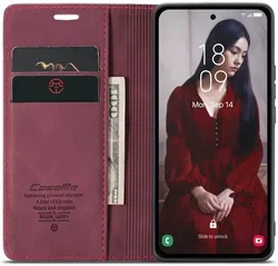 CaseMe 013 Samsung Galaxy A55 Hoesje Book Case met Standaard Rood afbeelding
