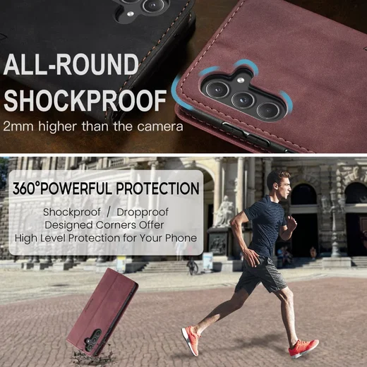 CaseMe 013 Samsung Galaxy A55 Hoesje Book Case met Standaard Rood afbeelding 4