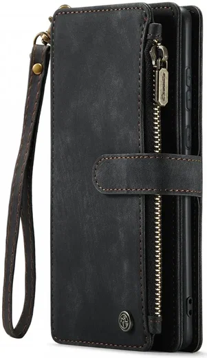CaseMe C30 Samsung Galaxy A55 Hoesje Pasjeshouder Book Case Zwart afbeelding 1