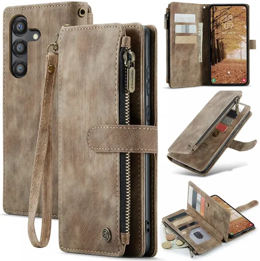 CaseMe C30 Samsung Galaxy A55 Hoesje Pasjeshouder Book Case Bruin afbeelding 2
