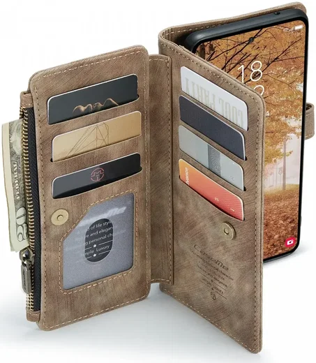 CaseMe C30 Samsung Galaxy A55 Hoesje Pasjeshouder Book Case Bruin afbeelding 5