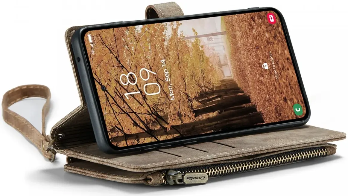 CaseMe C30 Samsung Galaxy A55 Hoesje Pasjeshouder Book Case Bruin afbeelding 7
