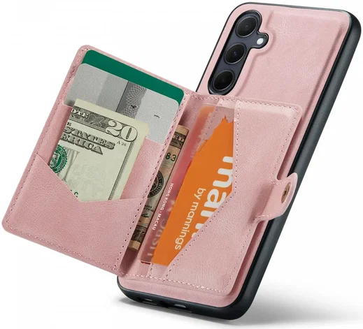 CaseMe JH-01 Samsung Galaxy A35 Hoesje Magnetische Kaarthouder Roze afbeelding 11