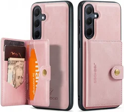 CaseMe JH-01 Samsung Galaxy A35 Hoesje Magnetische Kaarthouder Roze afbeelding