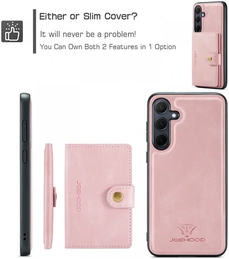 CaseMe JH-01 Samsung Galaxy A35 Hoesje Magnetische Kaarthouder Roze afbeelding 8