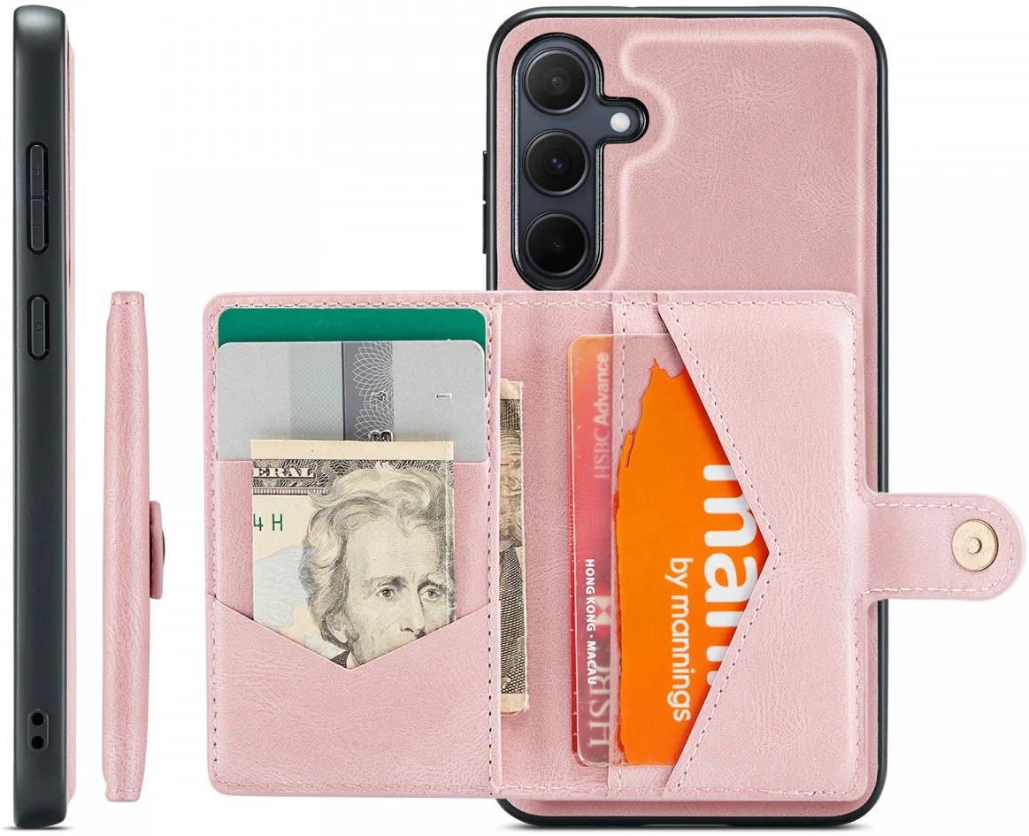 CaseMe JH-01 Samsung Galaxy A35 Hoesje Magnetische Kaarthouder Roze afbeelding 10