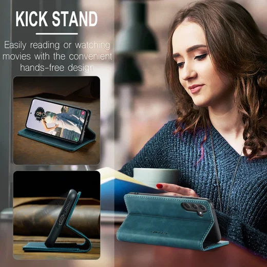 CaseMe 013 Samsung Galaxy A35 Hoesje Book Case met Standaard Blauw afbeelding 4