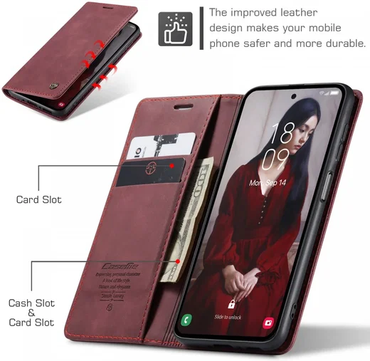 CaseMe 013 Samsung Galaxy A35 Hoesje Book Case met Standaard Rood afbeelding 6