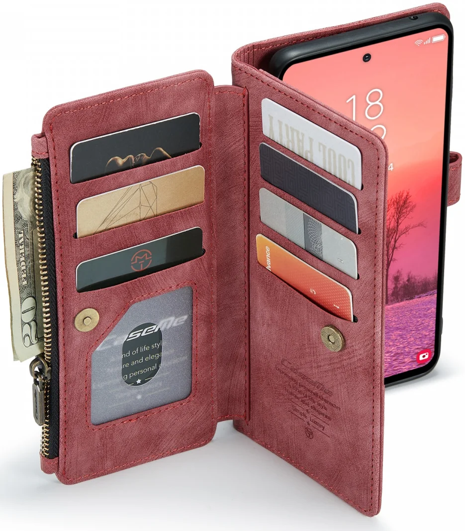 CaseMe C30 Samsung Galaxy A35 Hoesje Pasjeshouder Book Case Rood afbeelding 5