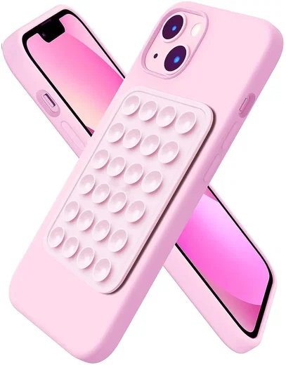 SBG Silliconen Zelfklevende Zuignapjes Sticker Telefoon Houder Lichtroze afbeelding 2