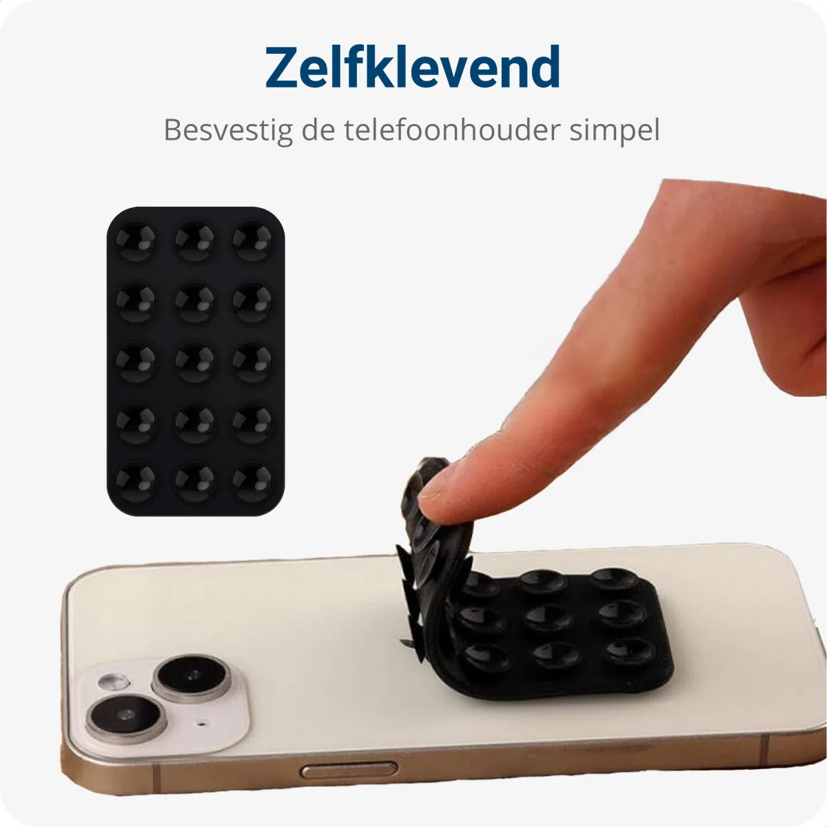 SBG Silliconen Zelfklevende Dubbelzijdige Zuignappen Telefoon Houder Zwart afbeelding 2