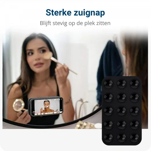 SBG Silliconen Zelfklevende Dubbelzijdige Zuignappen Telefoon Houder Zwart afbeelding 4
