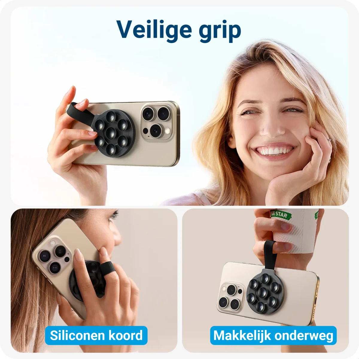 SBG MagSafe Zelfklevende Zuignap Telefoonhouder Zwart afbeelding 6