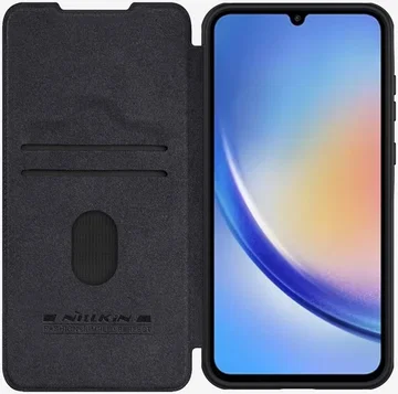 Nillkin Qin Pro Samsung Galaxy A55 Hoesje Book Case met Camera Slider Zwart
