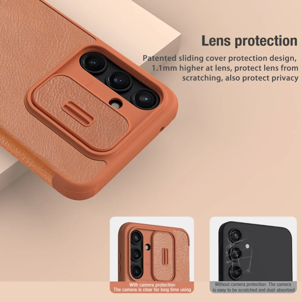 Nillkin Qin Pro Samsung Galaxy A55 Hoesje Book Case met Camera Slider Zwart afbeelding 4