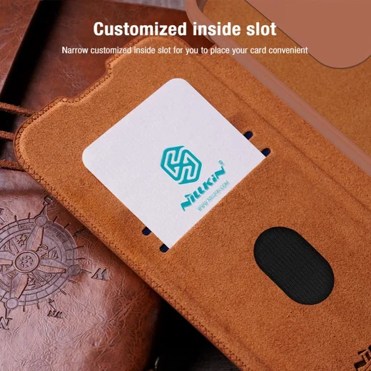 Nillkin Qin Pro Samsung Galaxy A55 Hoesje Book Case met Camera Slider Zwart afbeelding 5
