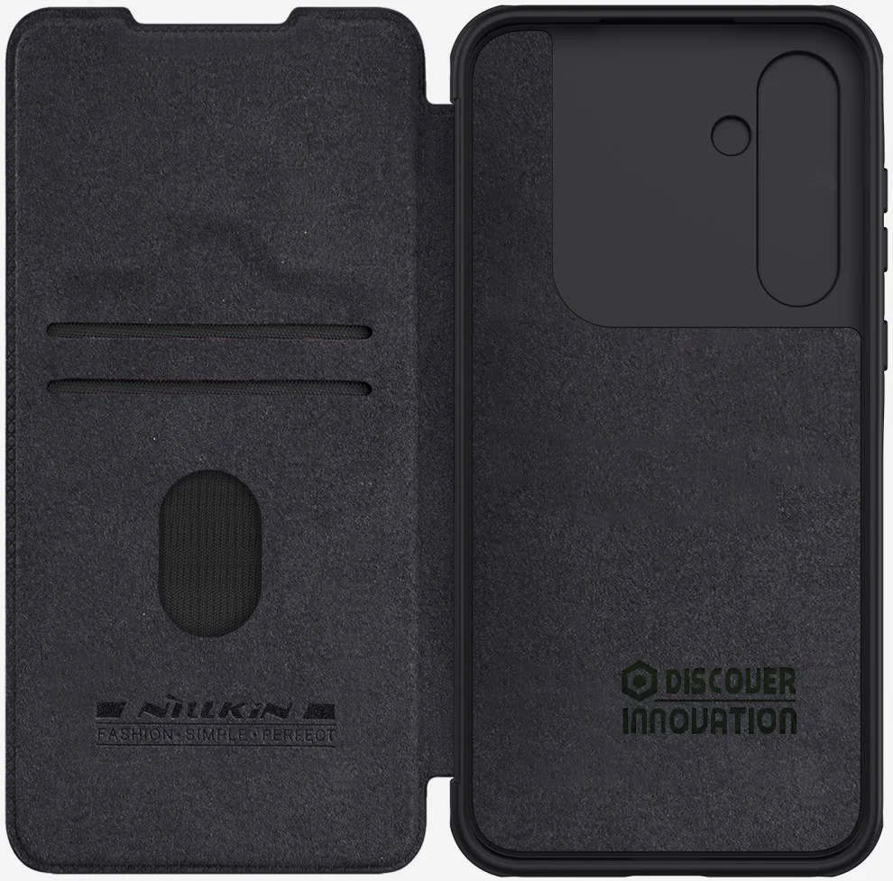 Nillkin Qin Pro Samsung Galaxy A55 Hoesje Book Case met Camera Slider Zwart afbeelding 8