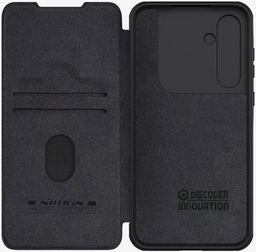 Nillkin Qin Pro Samsung Galaxy A55 Hoesje Book Case met Camera Slider Zwart afbeelding 8