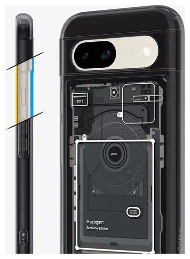 Spigen Ultra Hybrid Google Pixel 8a Hoesje Back Cover Zero One Zwart afbeelding 10