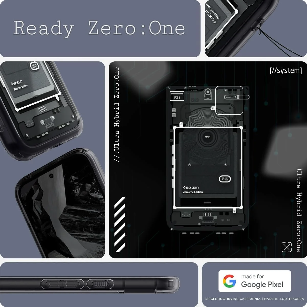 Spigen Ultra Hybrid Google Pixel 8a Hoesje Back Cover Zero One Zwart afbeelding 2