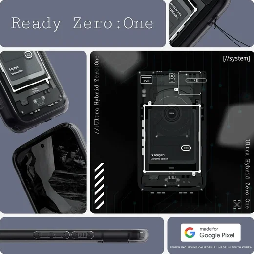 Spigen Ultra Hybrid Google Pixel 8a Hoesje Back Cover Zero One Zwart afbeelding 2