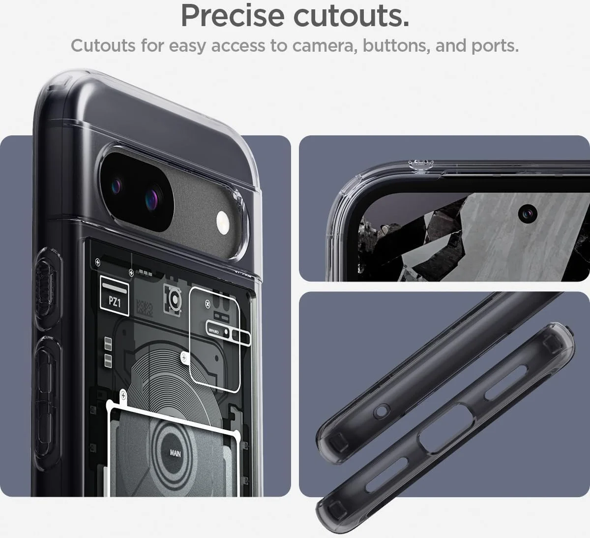 Spigen Ultra Hybrid Google Pixel 8a Hoesje Back Cover Zero One Zwart afbeelding 3