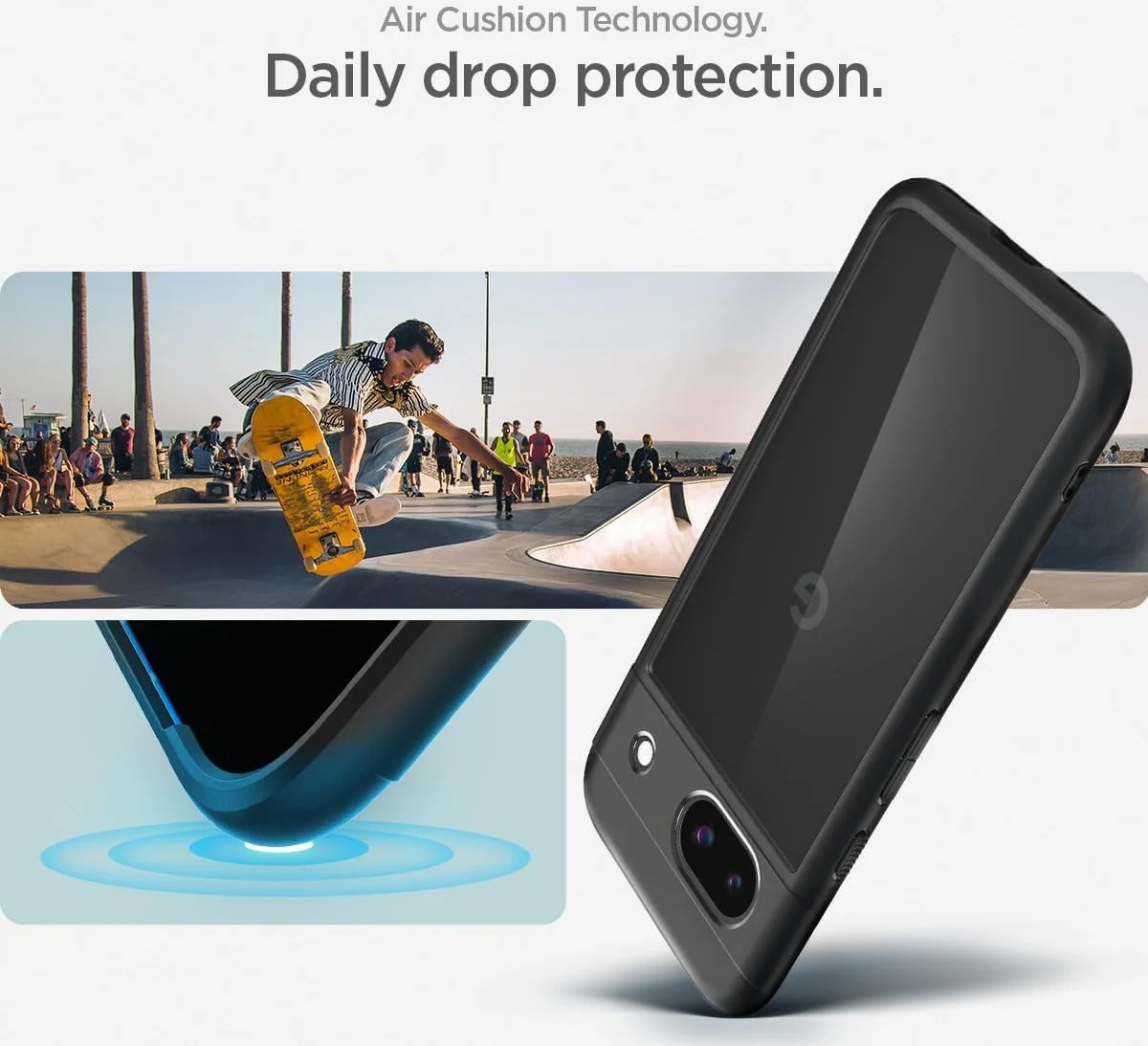 Spigen Ultra Hybrid Google Pixel 8a Hoesje Back Cover Zwart afbeelding 5
