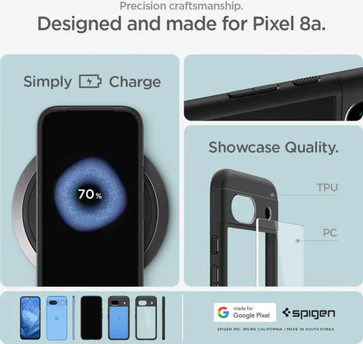 Spigen Ultra Hybrid Google Pixel 8a Hoesje Back Cover Zwart afbeelding 7
