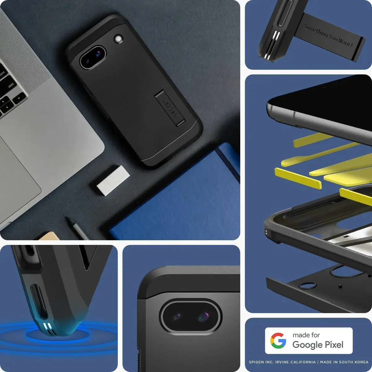 Spigen Tough Armor Google Pixel 8a Hoesje Back Cover Zwart afbeelding 2