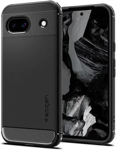 Spigen Rugged Armor Google Pixel 8a Hoesje Back Cover Zwart afbeelding 1