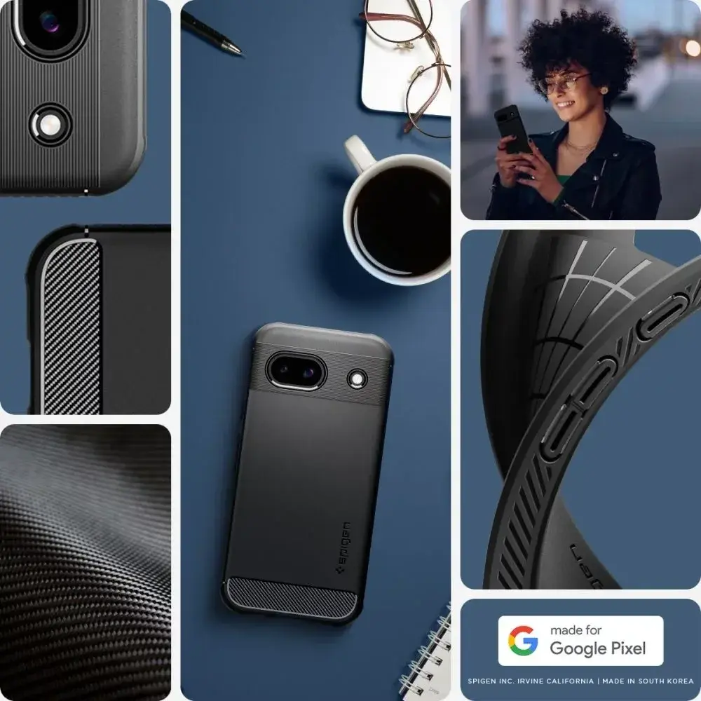 Spigen Rugged Armor Google Pixel 8a Hoesje Back Cover Zwart afbeelding 7