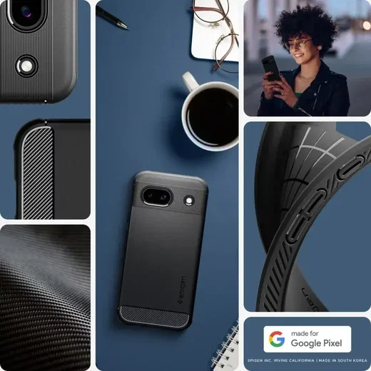 Spigen Rugged Armor Google Pixel 8a Hoesje Back Cover Zwart afbeelding 7