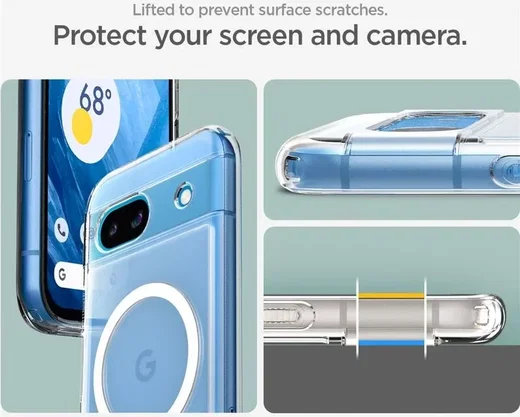 Spigen Ultra Hybrid OneTap Google Pixel 8a Hoesje Transparant Wit afbeelding 4