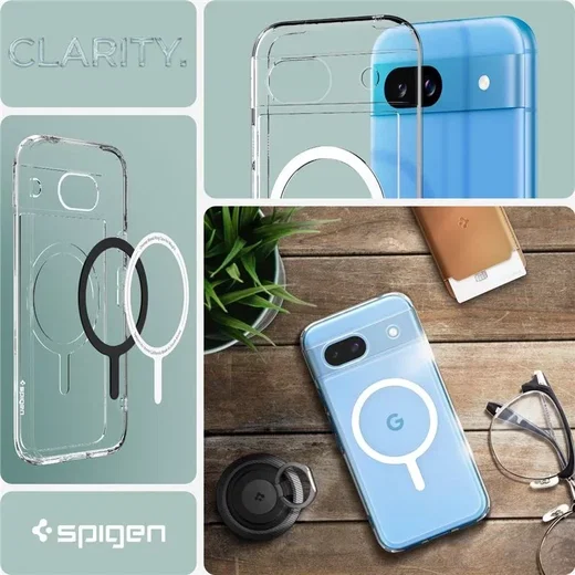 Spigen Ultra Hybrid OneTap Google Pixel 8a Hoesje Transparant Wit afbeelding 7