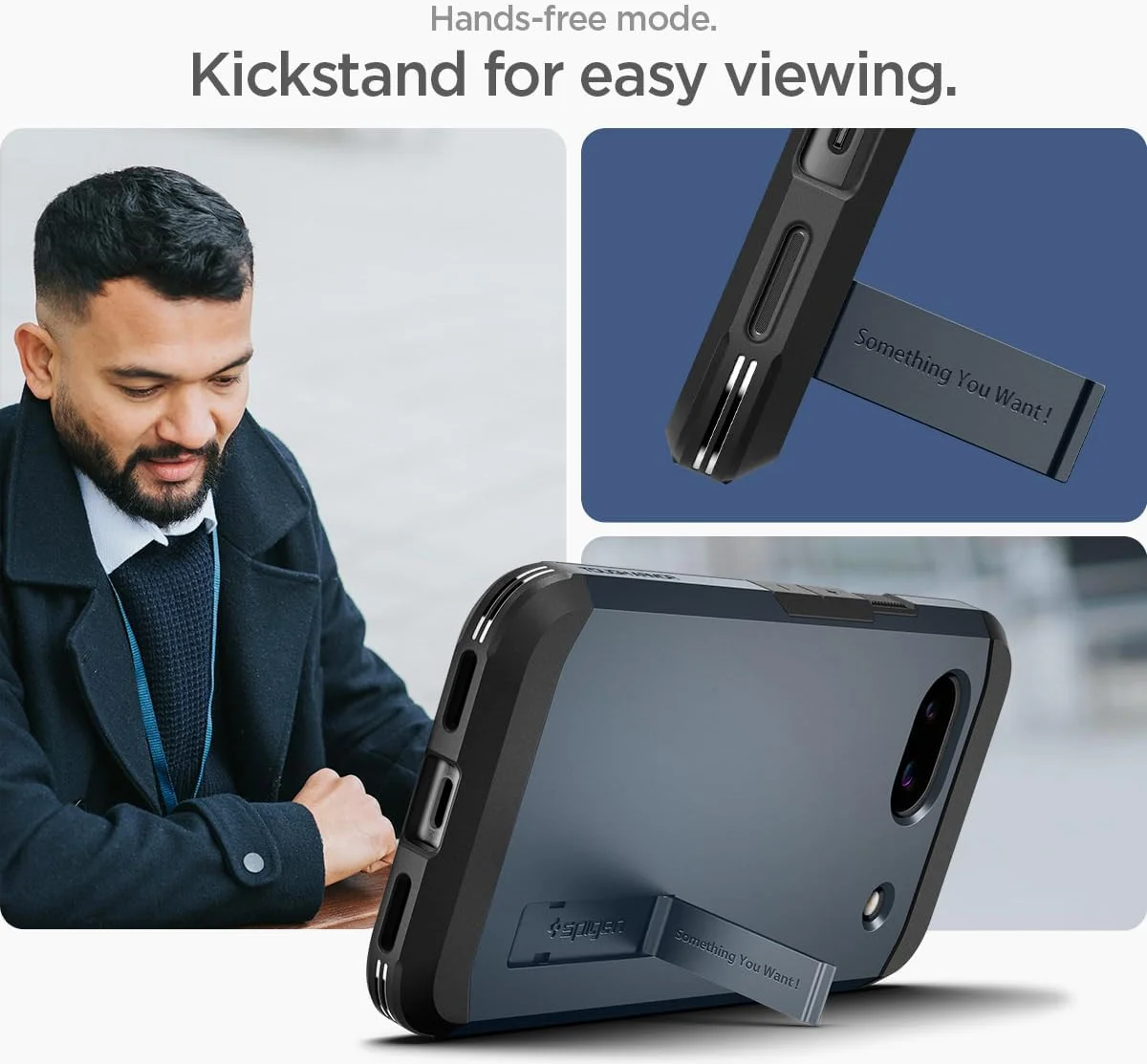 Spigen Tough Armor Google Pixel 8a Hoesje Back Cover Metal Slate afbeelding 6