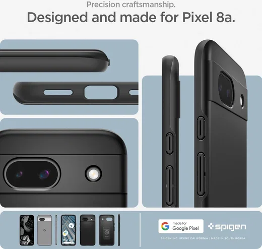 Spigen Thin Fit Google Pixel 8a Hoesje Back Cover Zwart afbeelding 5
