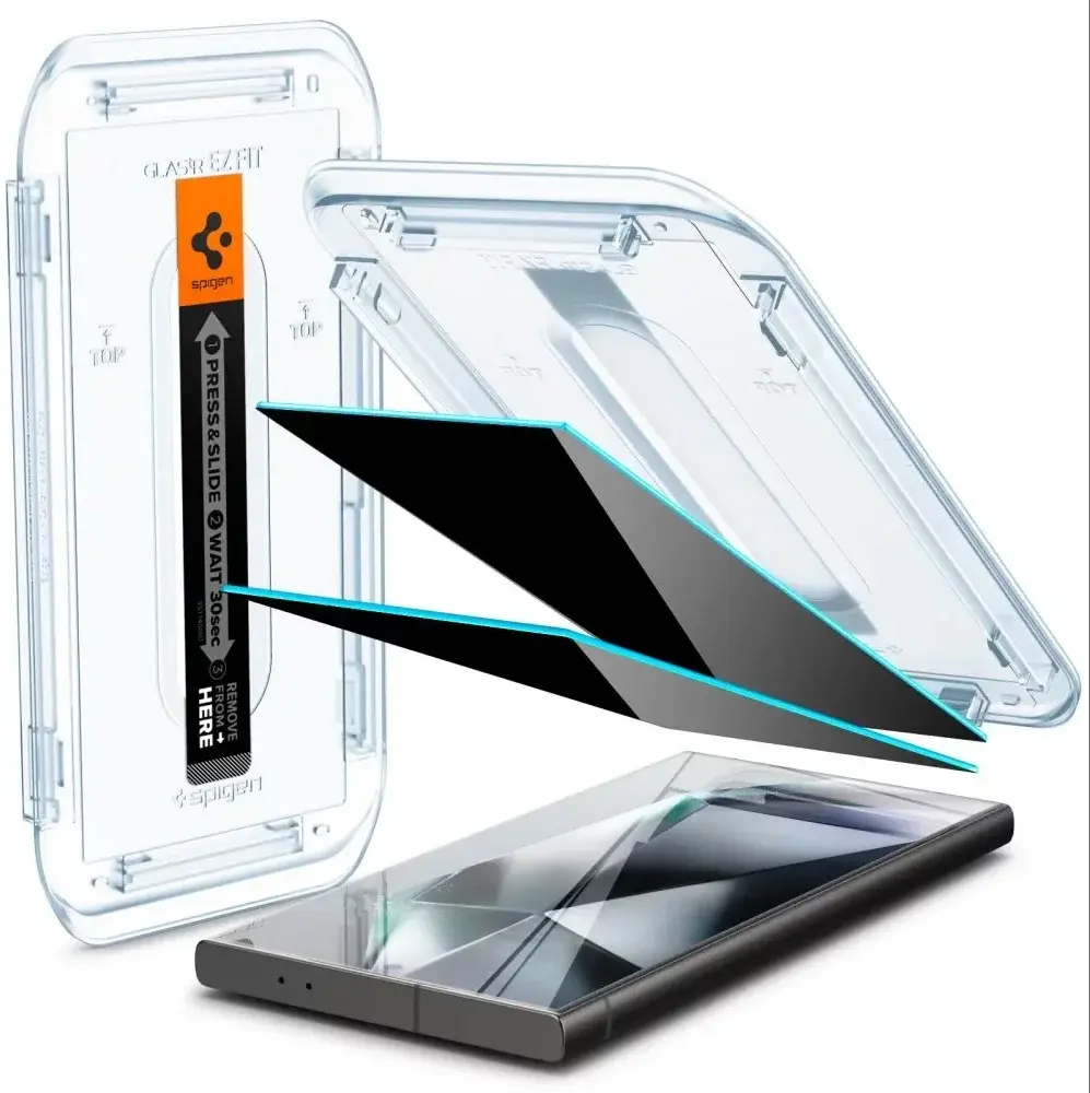 Spigen EZ Fit GLAS.tR Samsung Galaxy S24 Ultra Privacy Glass 2-Pack afbeelding 1