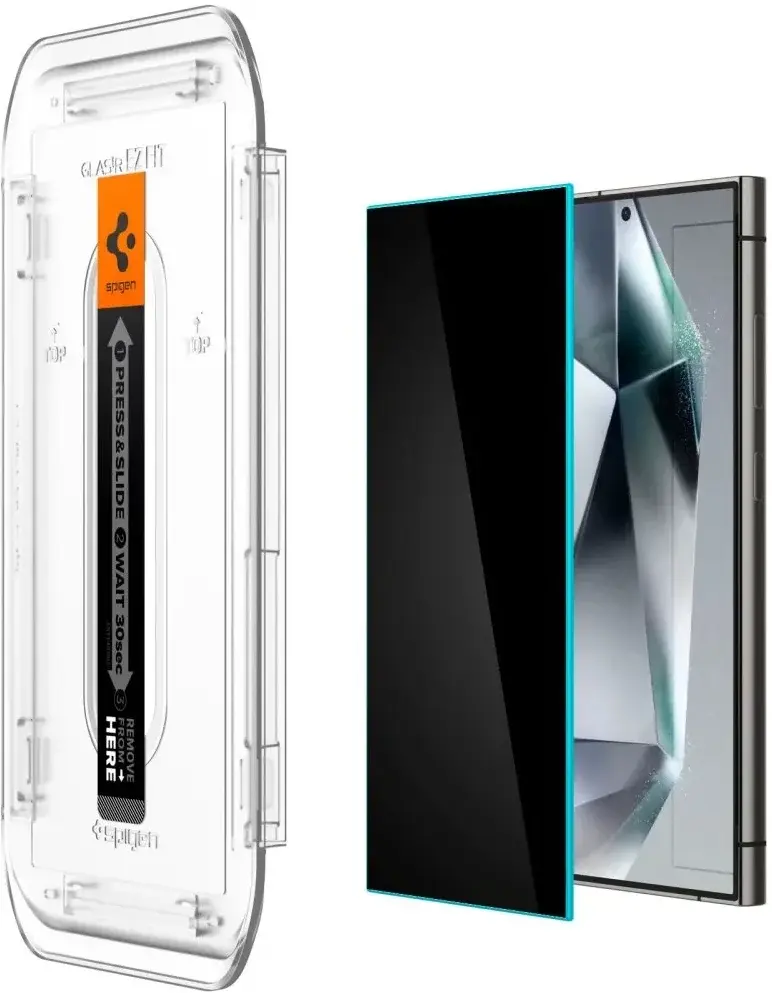 Spigen EZ Fit GLAS.tR Samsung Galaxy S24 Ultra Privacy Glass 2-Pack afbeelding 2