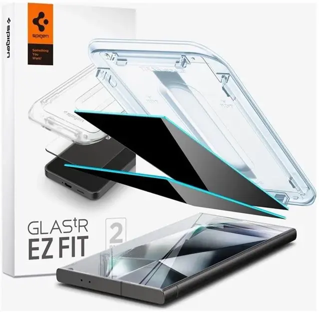 Spigen EZ Fit GLAS.tR Samsung Galaxy S24 Ultra Privacy Glass 2-Pack afbeelding 10