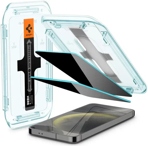 Spigen EZ Fit GLAS.tR Samsung Galaxy S24 Privacy Glass 2-Pack afbeelding 9